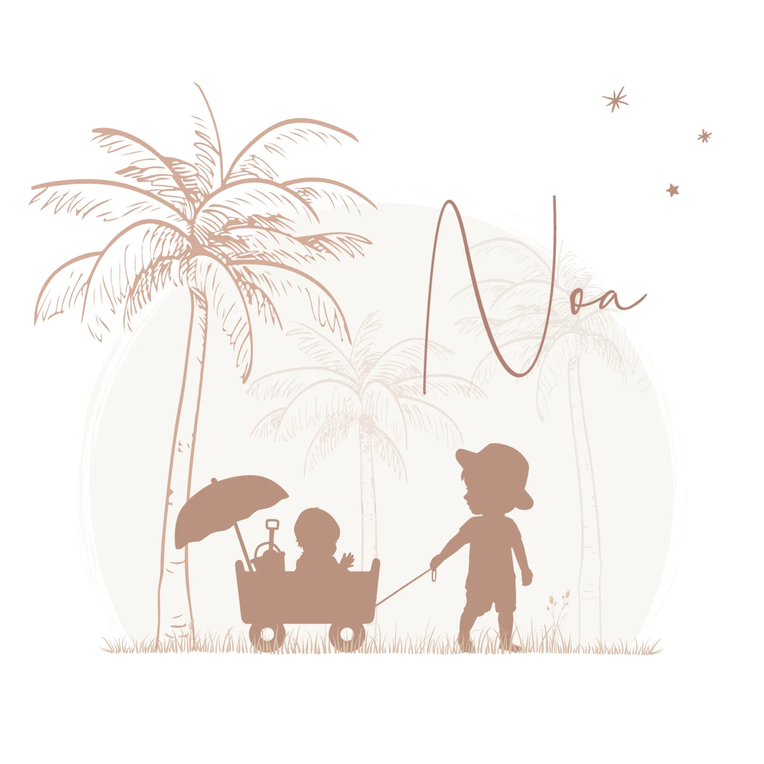 Silhouet met bolderkar