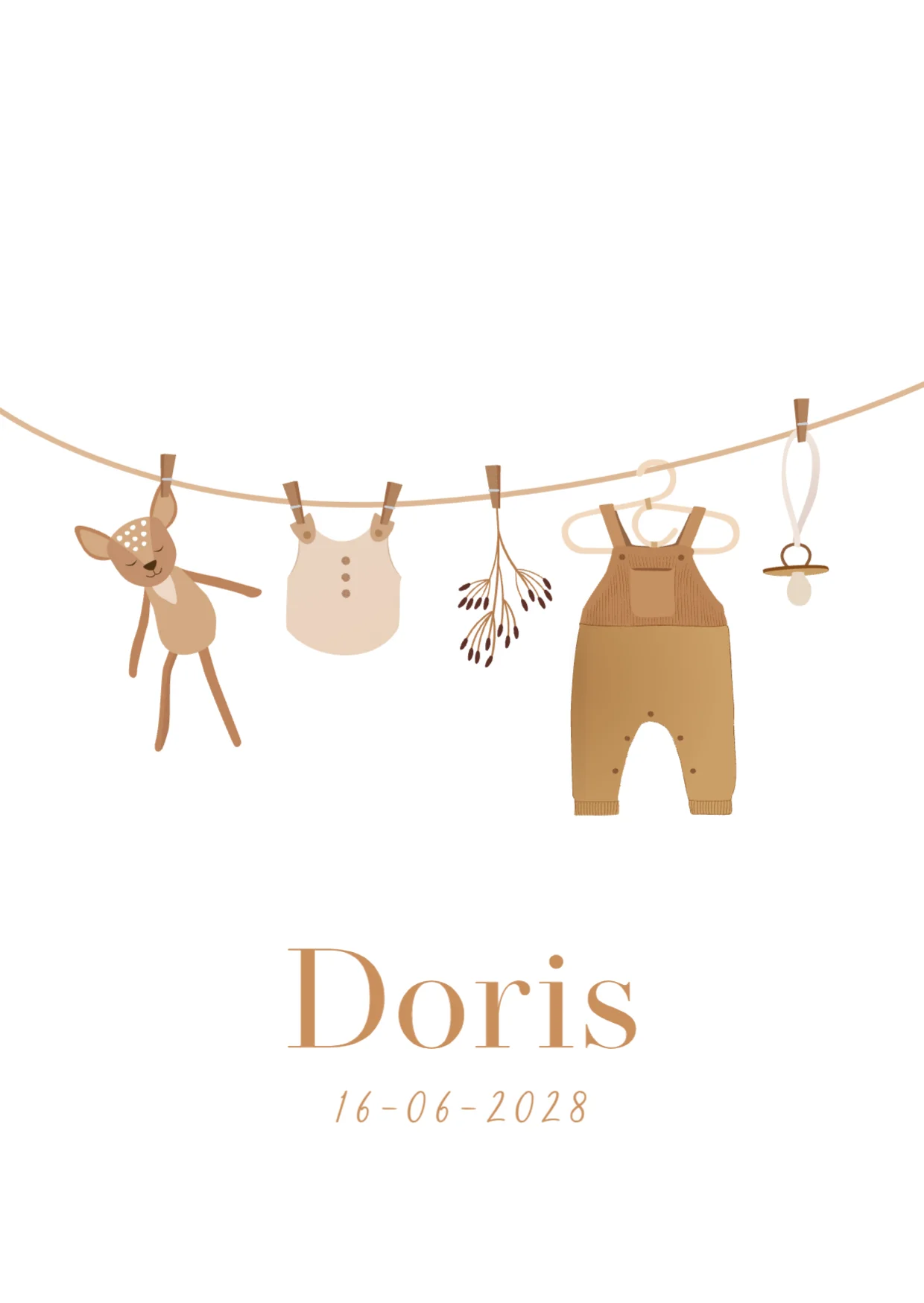 Waslijntje met babykleding