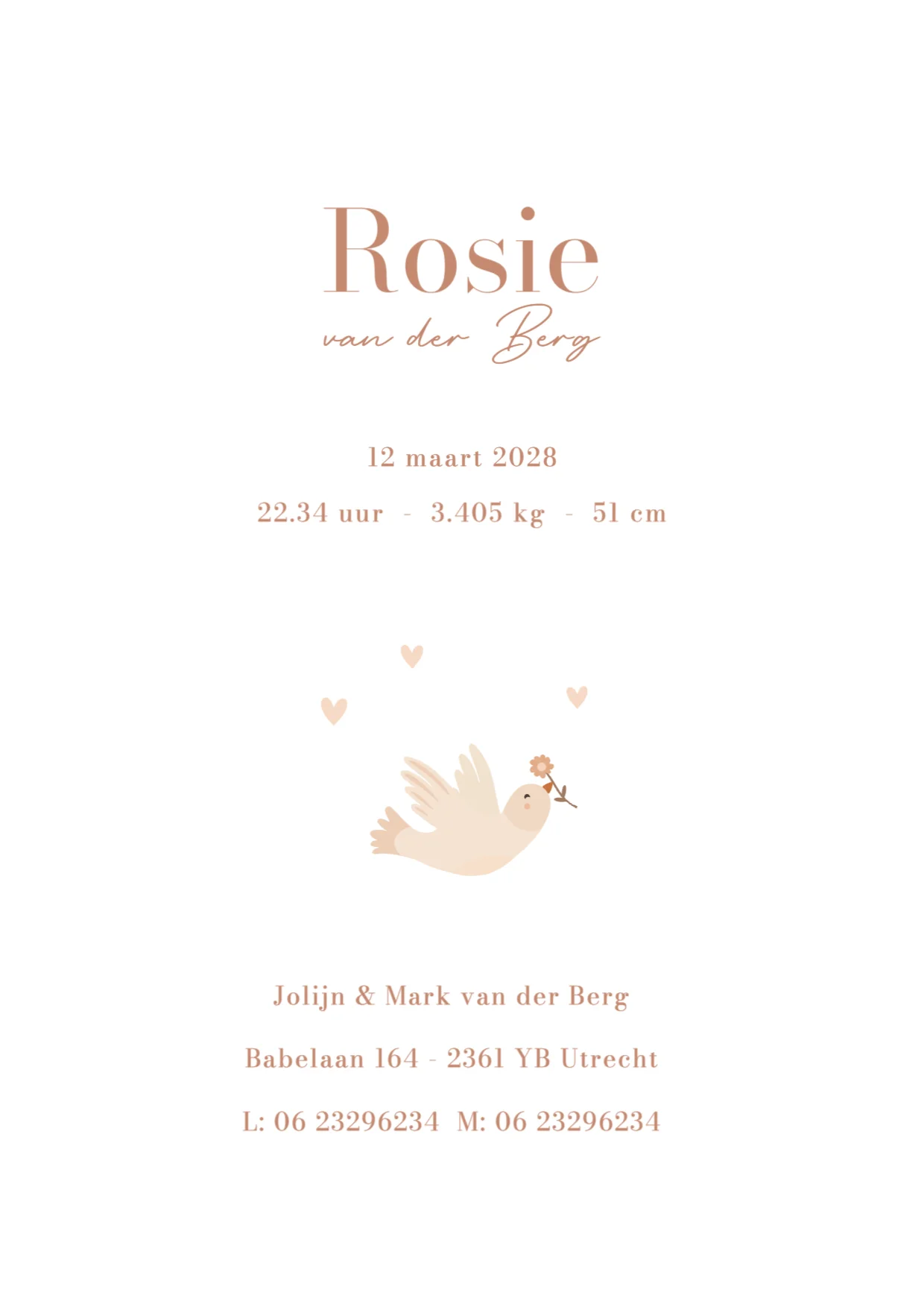 Vogeltje met bloem binnenkant