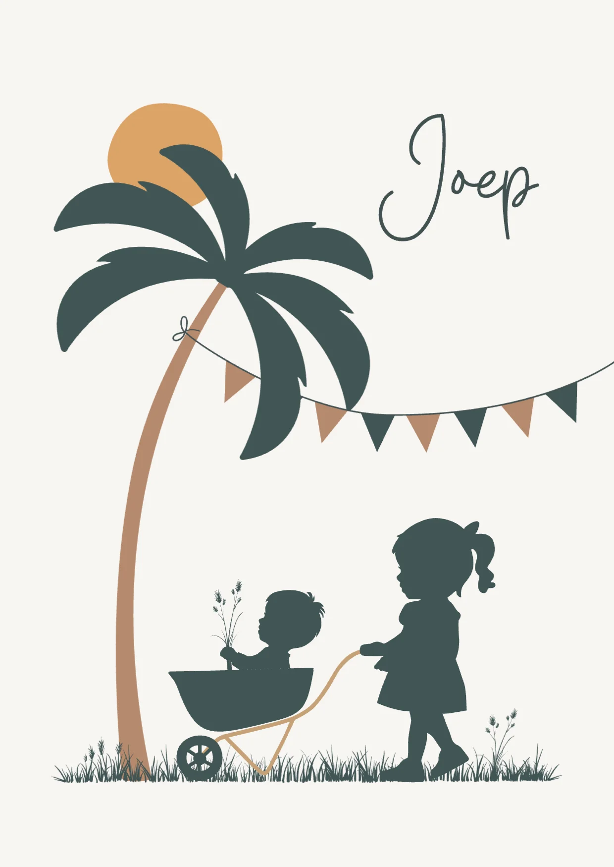 Broertje in kruiwagen