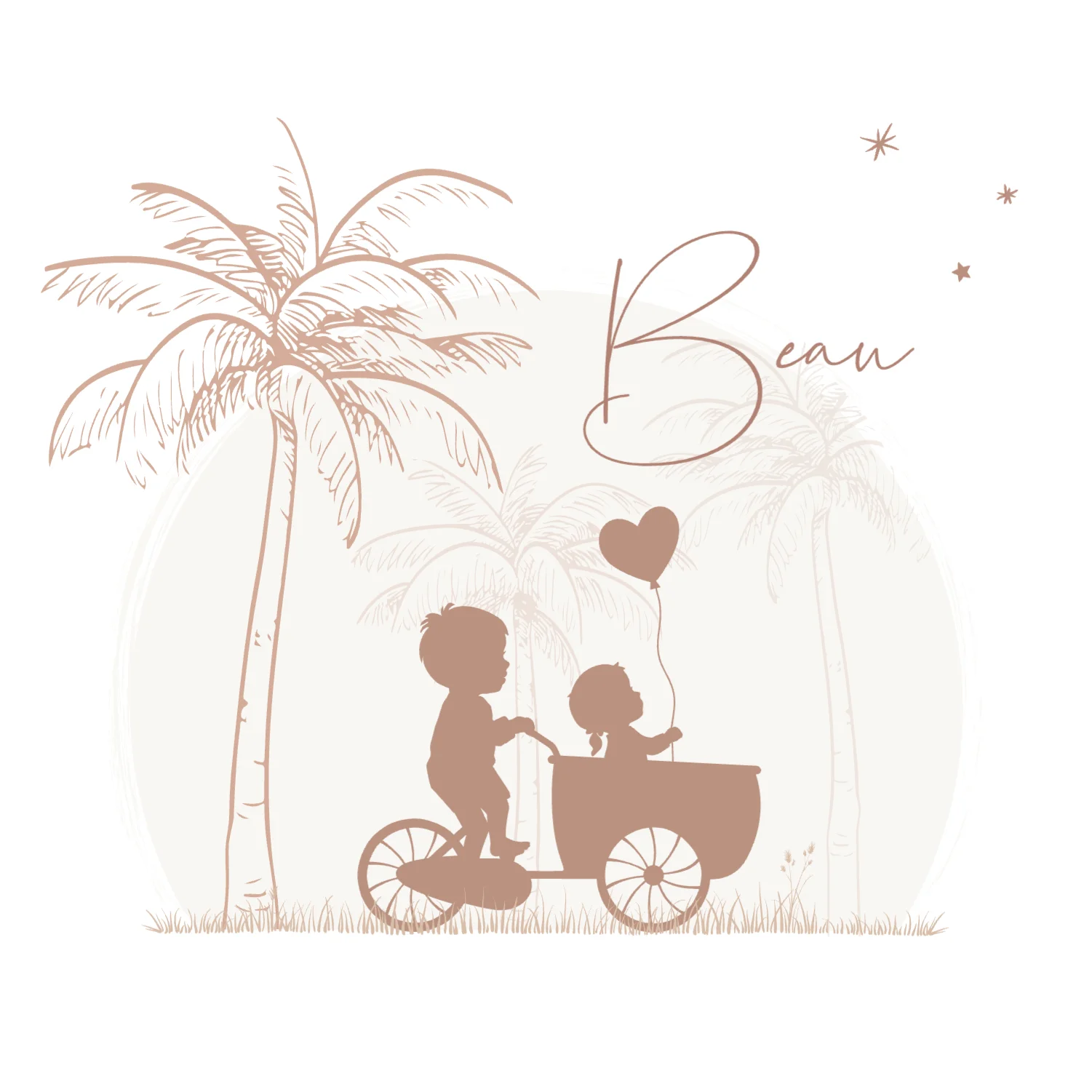 Silhouet grote broer met zusje