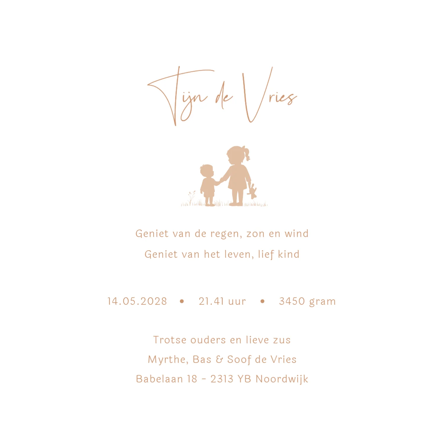 Silhouet grote zus binnenkant