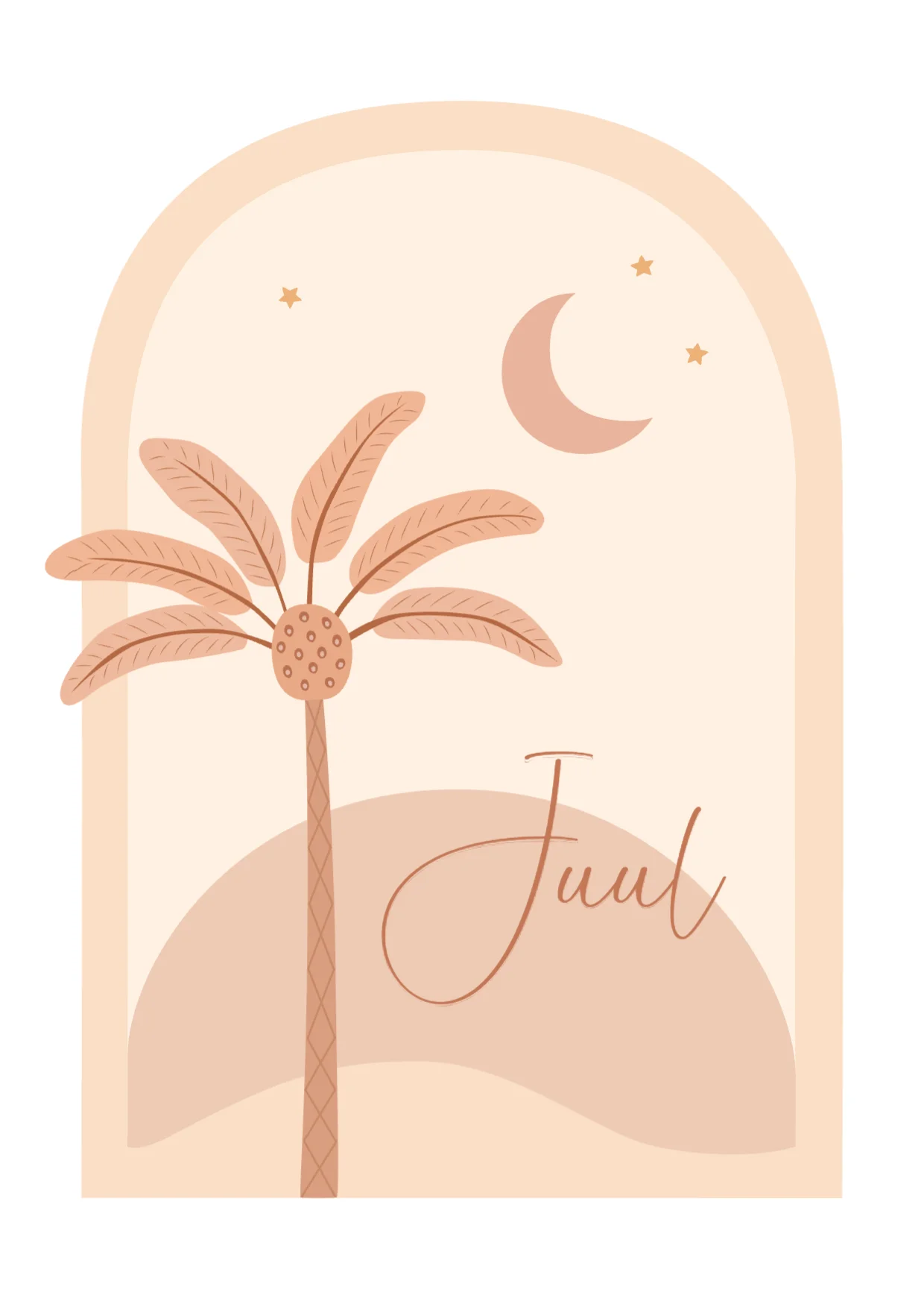 Palmboom onder sterrenhemel