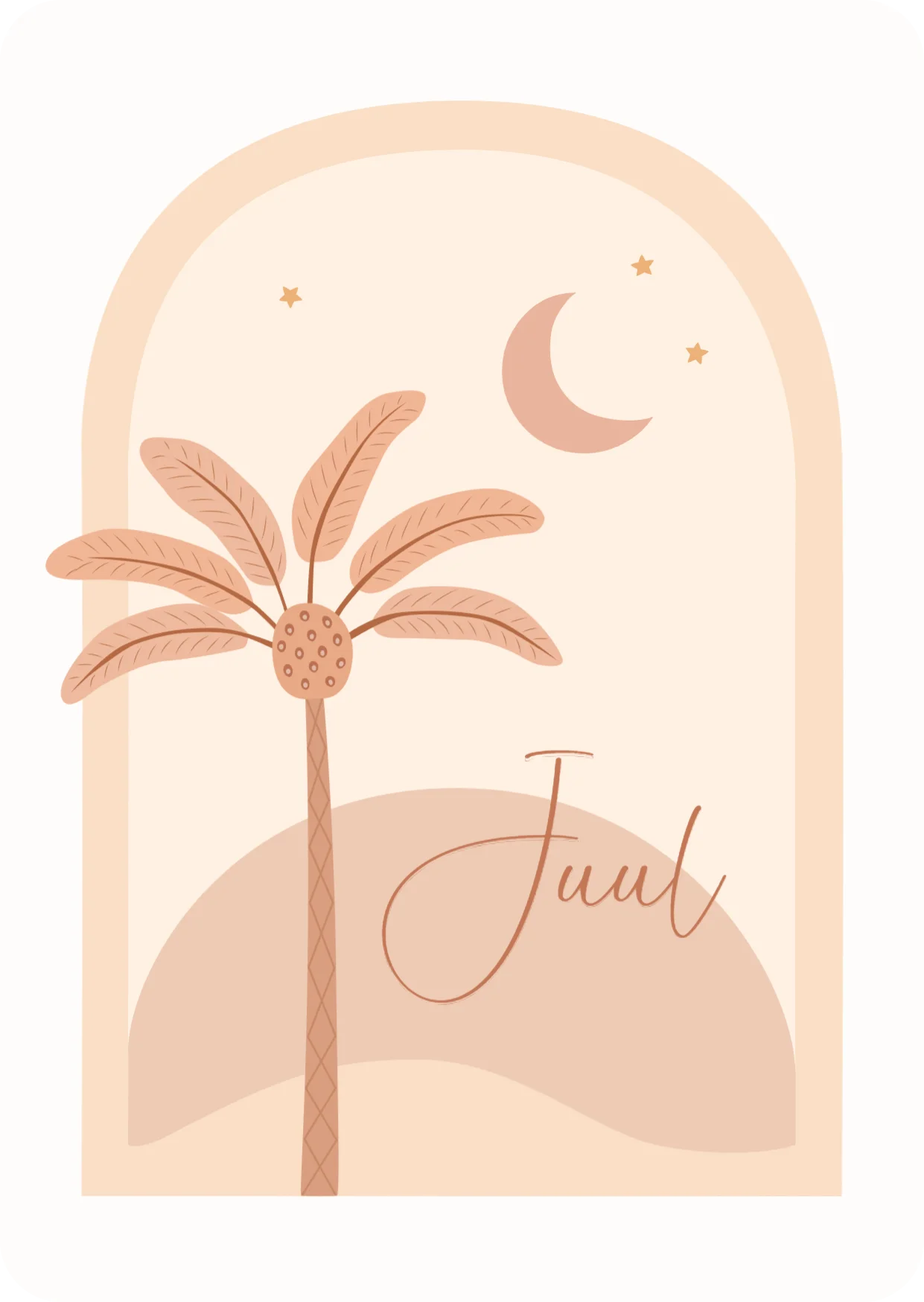 Palmboom onder sterrenhemel