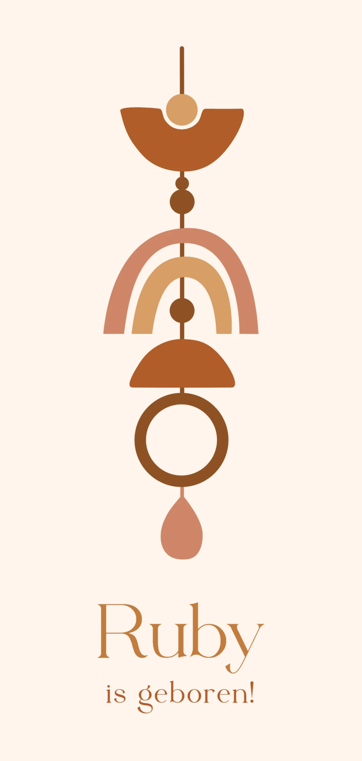 Boho mobiel met regenboog