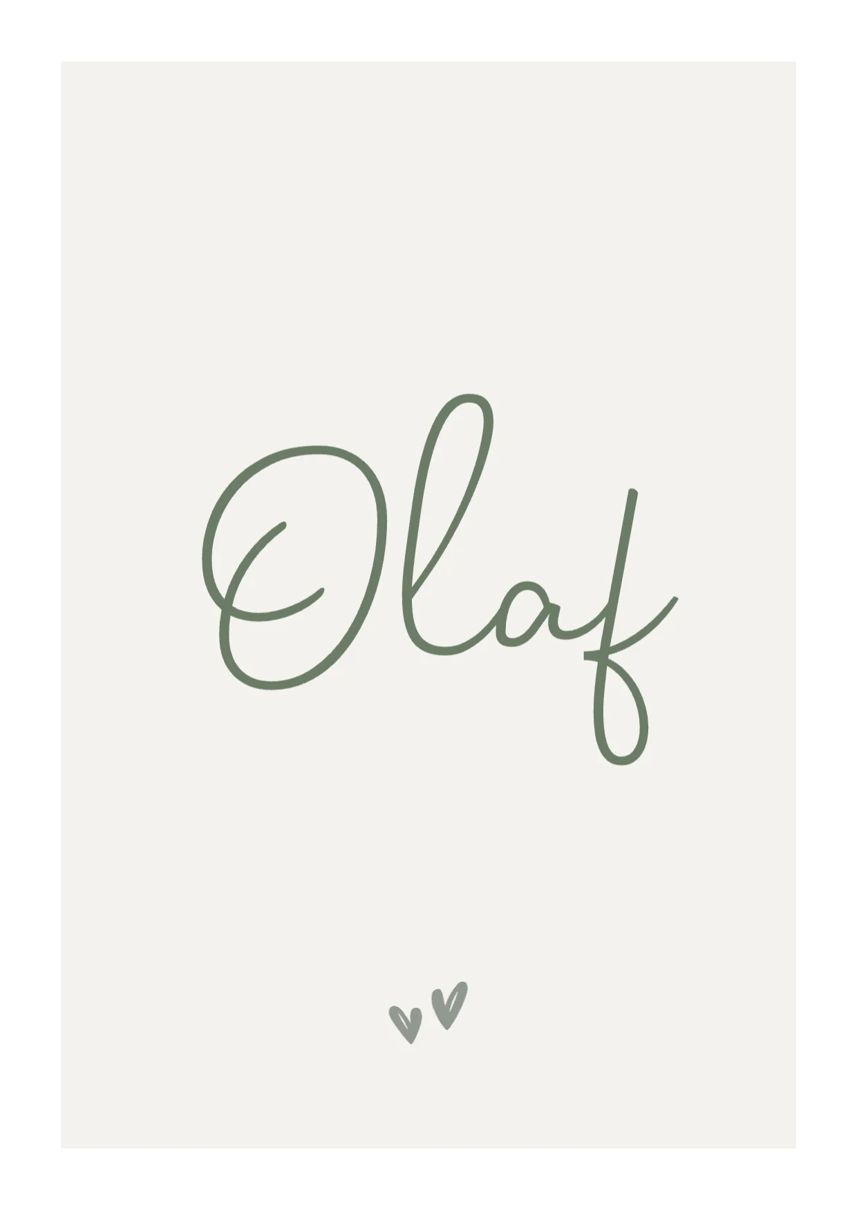 Olaf in Groene Handlettering