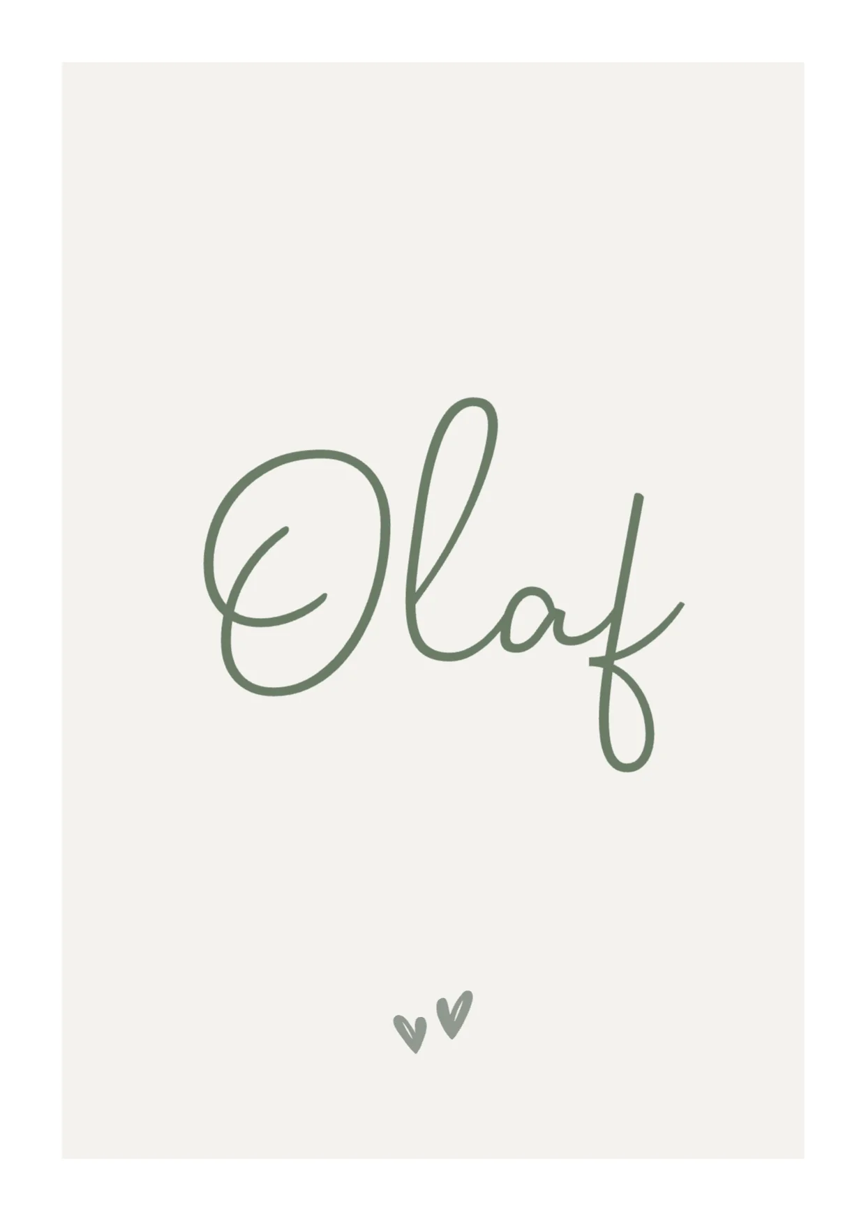 Olaf in Groene Handlettering