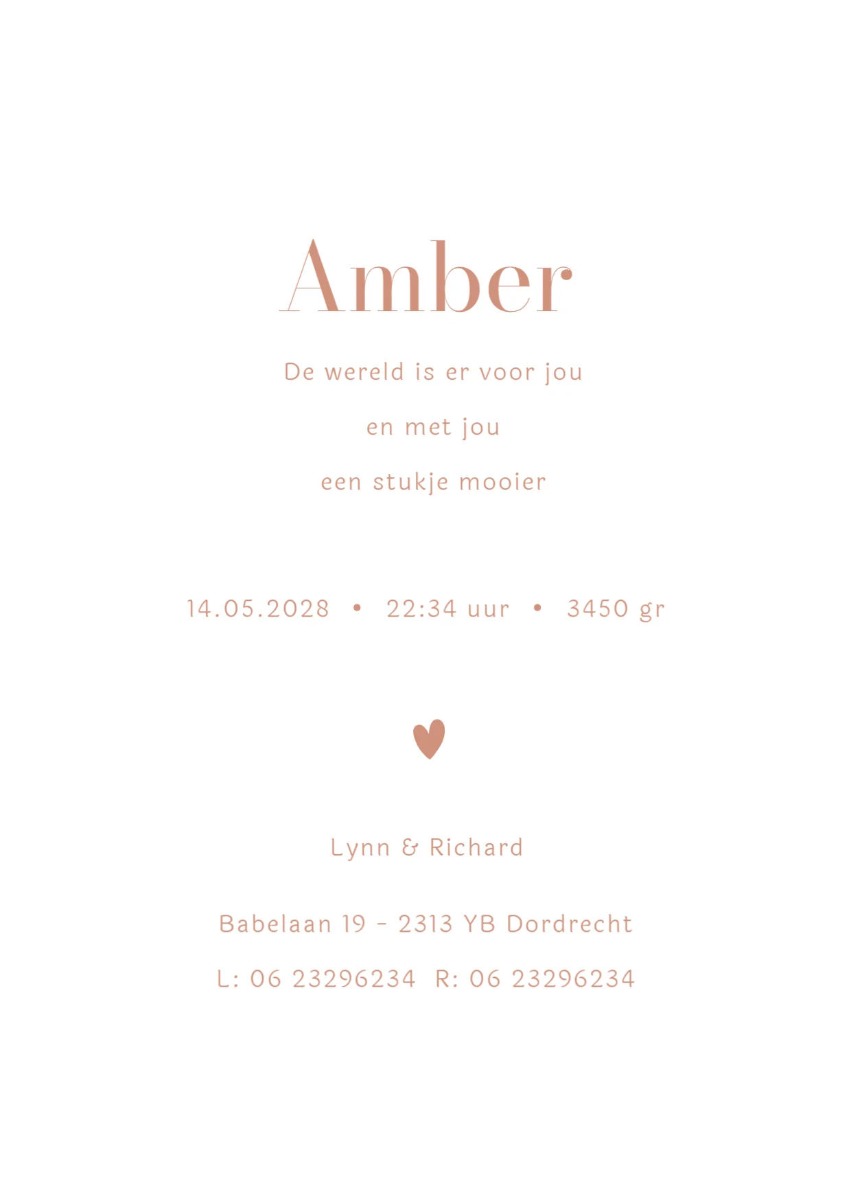 Initiaal voor een meisje binnenkant