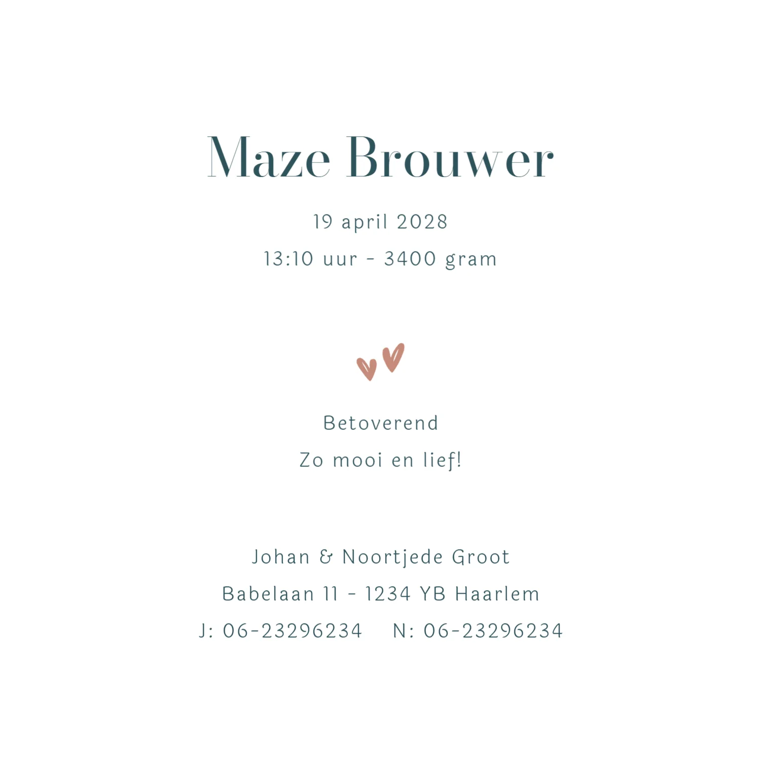 Abstract geboortekaartje - Terug