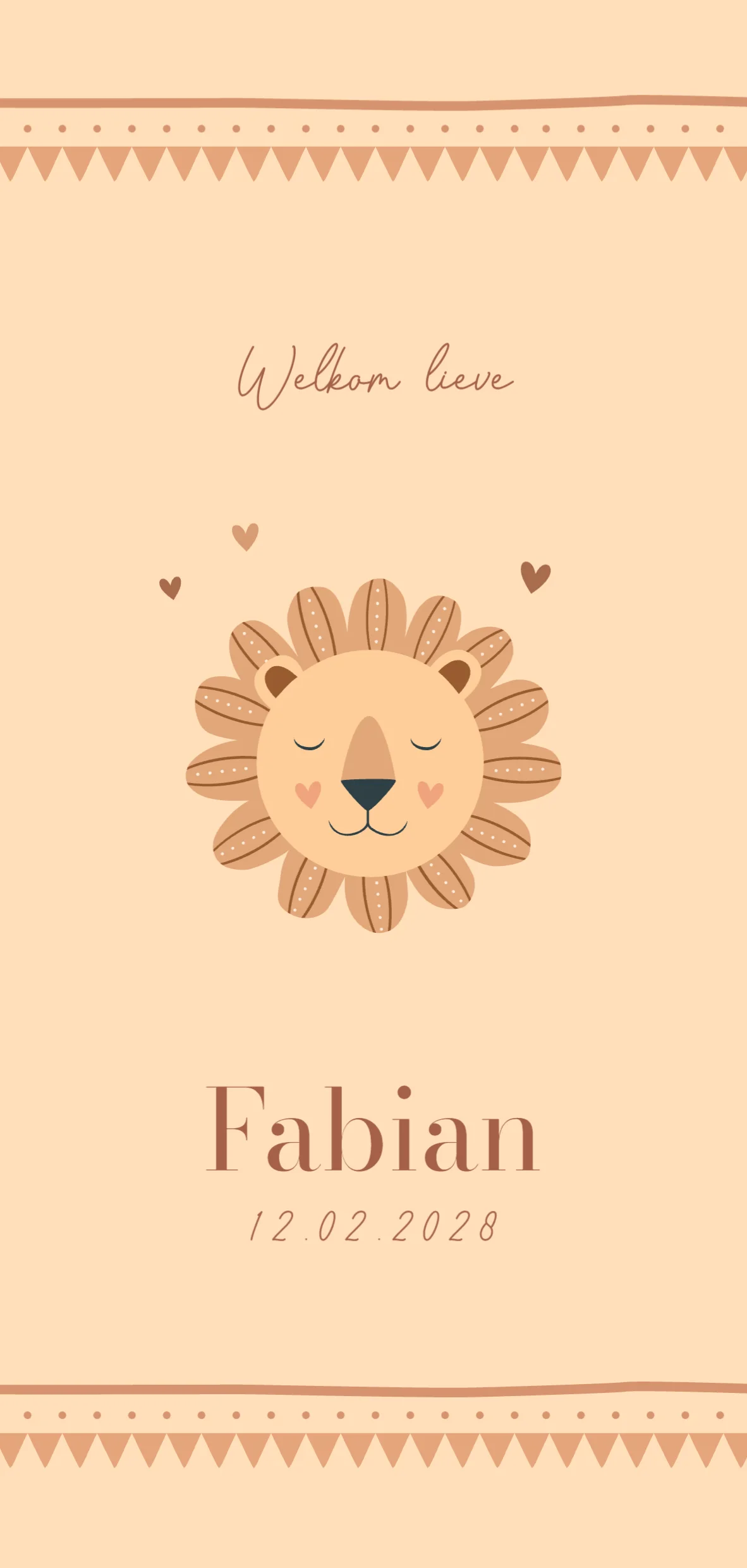 Leeuwtje met feestelijk kader