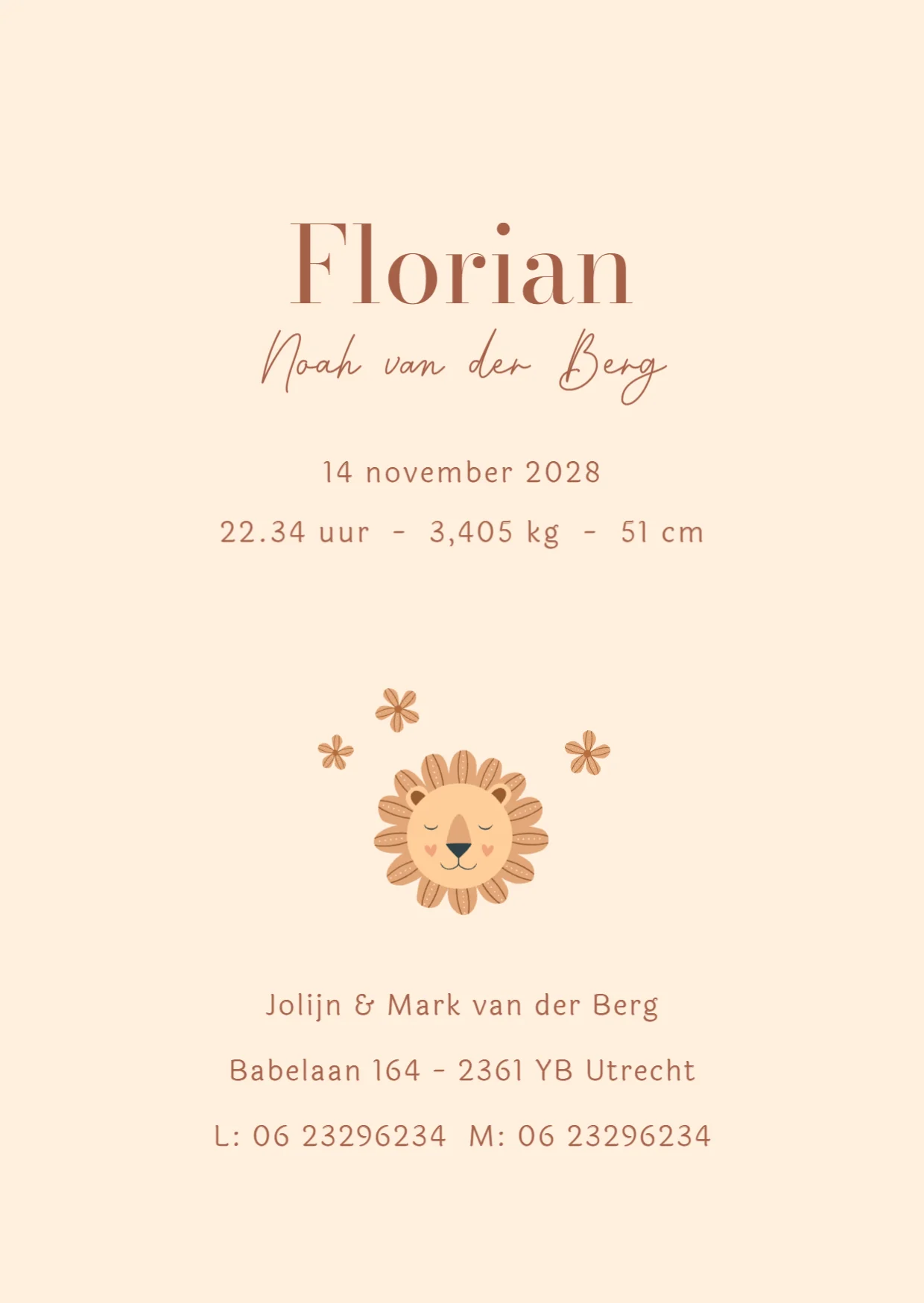 Leeuwtje met hartjes binnenkant