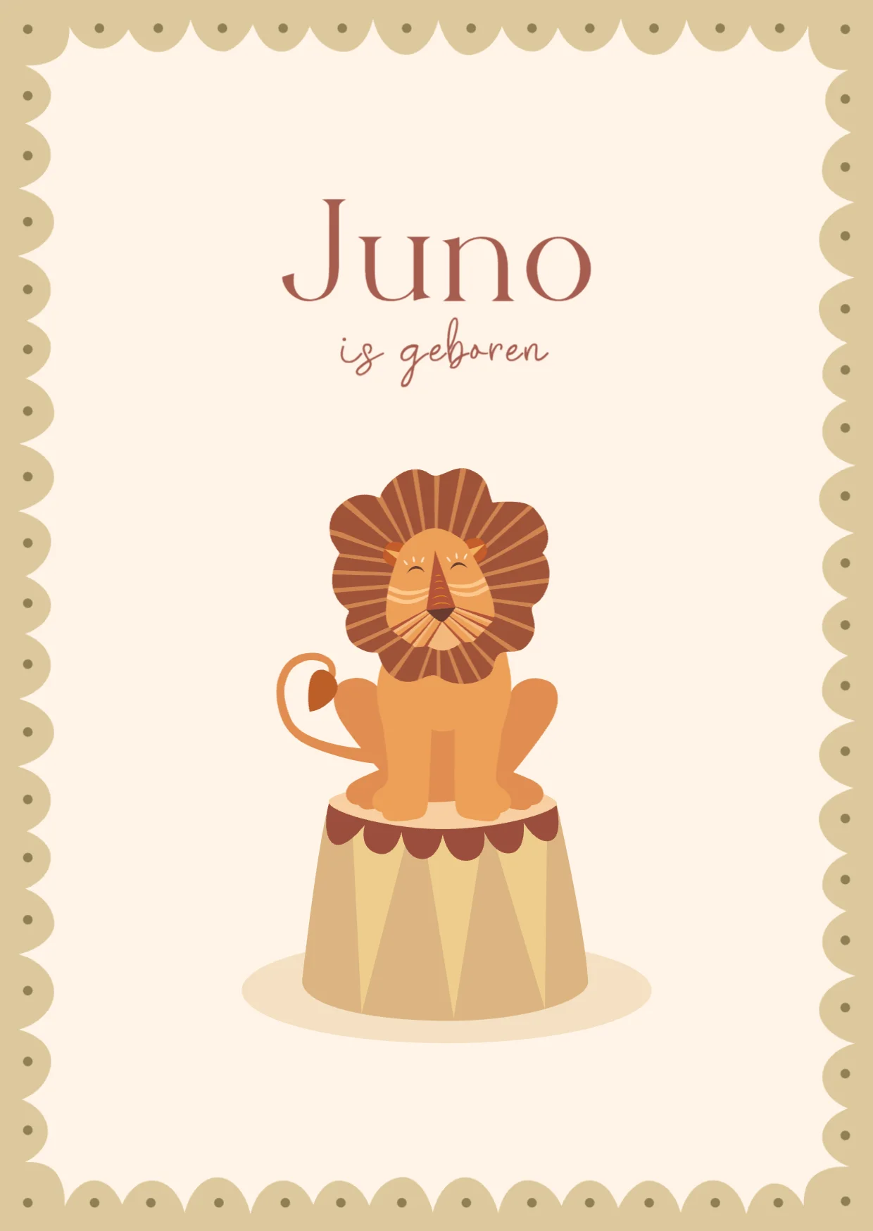 Leeuw met groen bolletjeskader