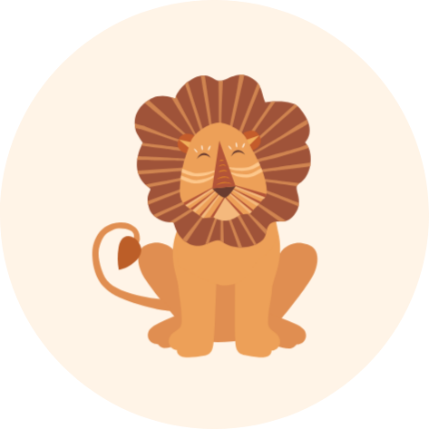 Leeuw met groen bolletjeskader