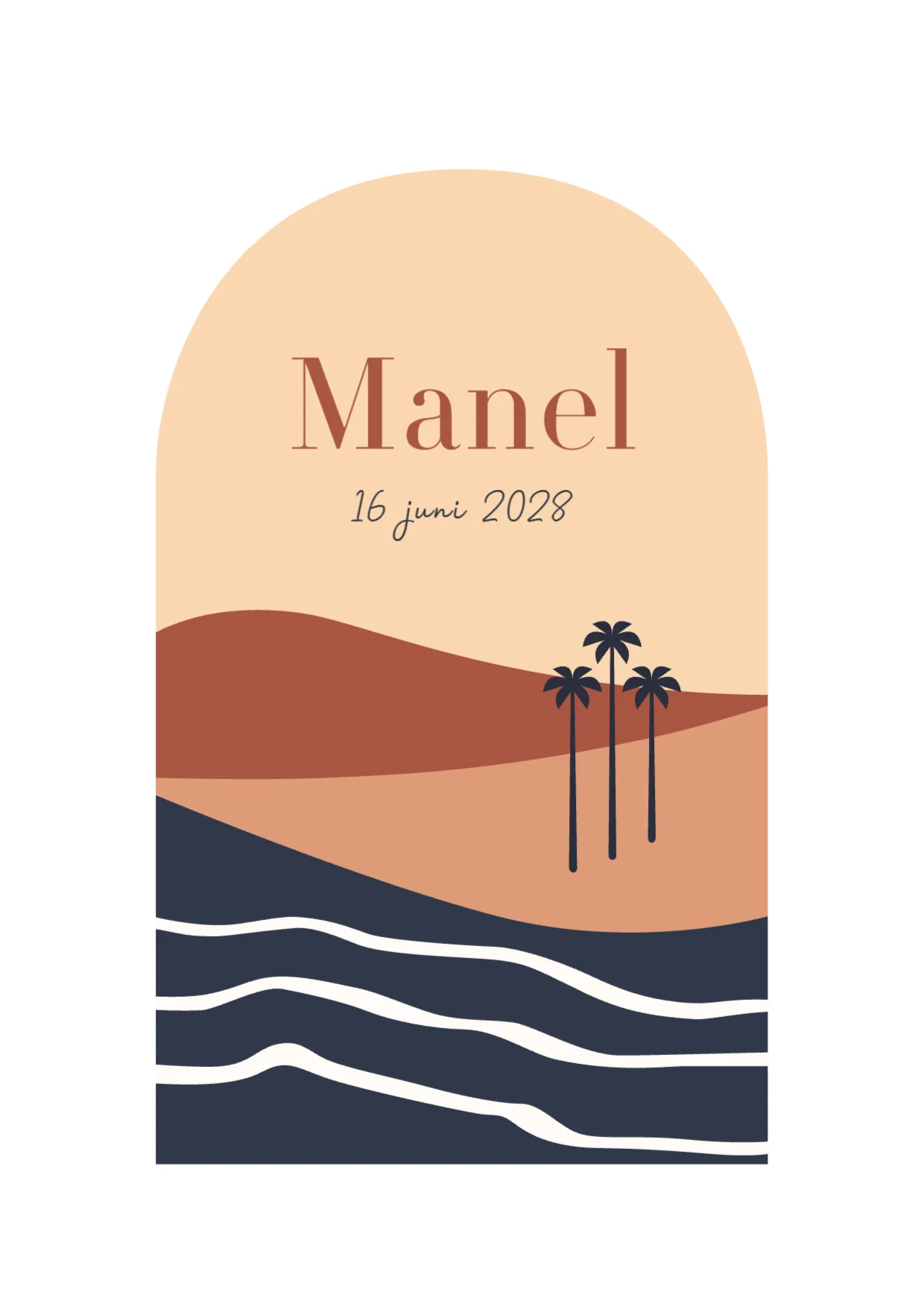 Landschap met palmbomen