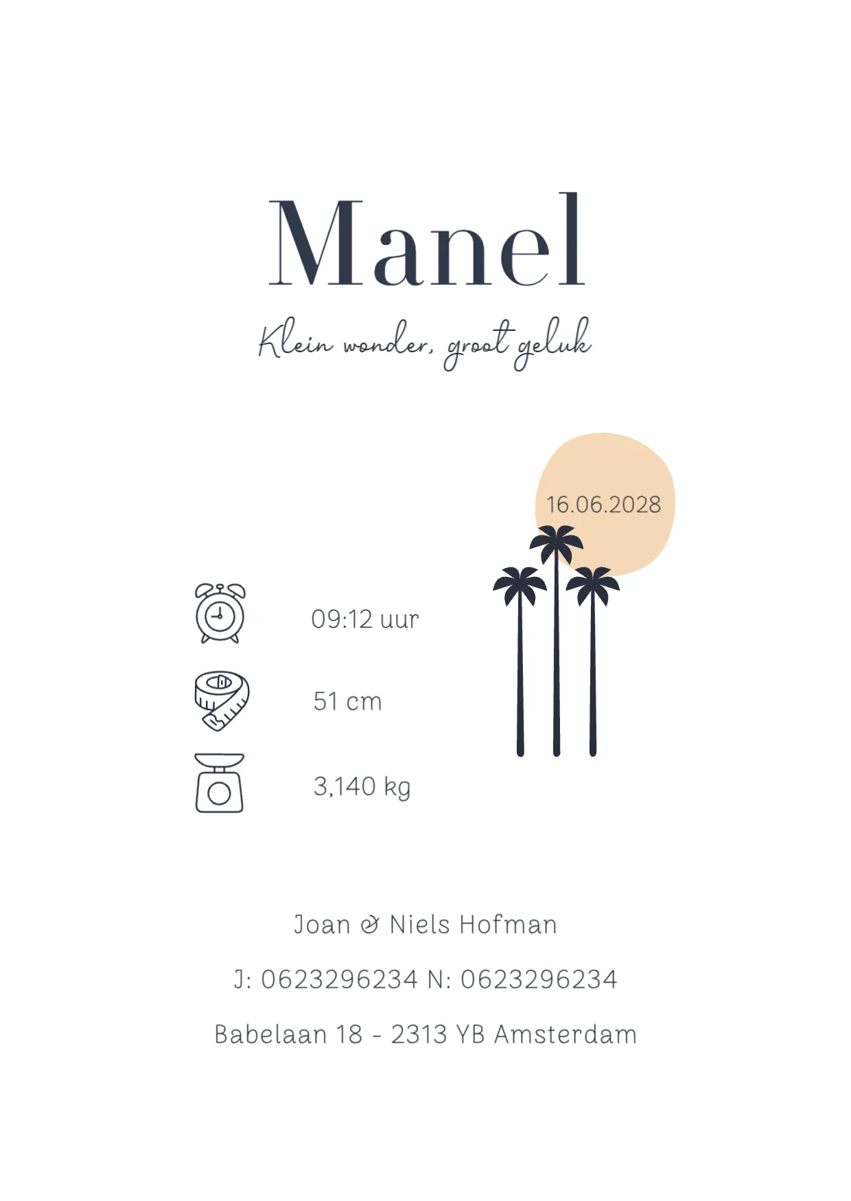 Landschap met palmbomen binnenkant