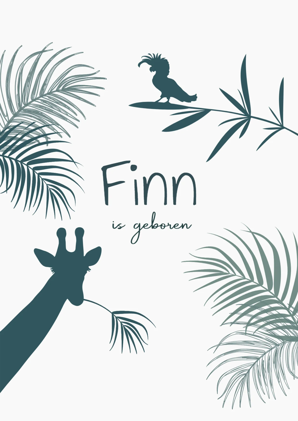 Jungle dieren met palmbladeren