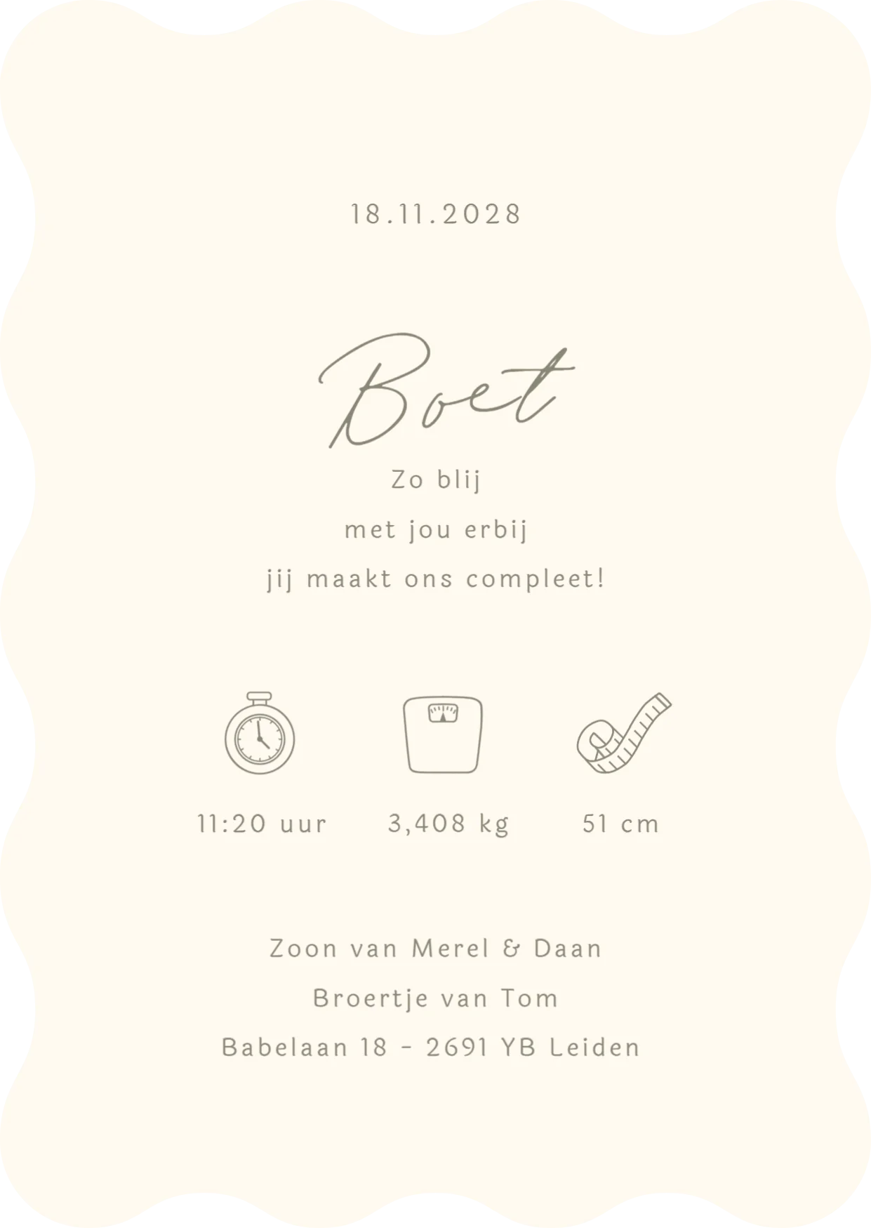 Initiaal met naam - Terug