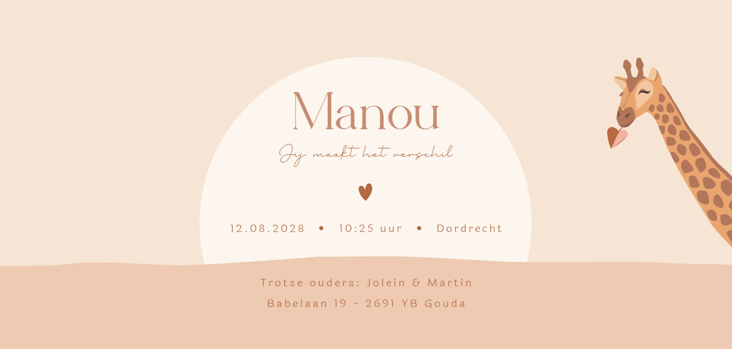 Giraf met baby - Terug