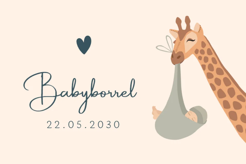 Giraf met grote zus en baby broertje