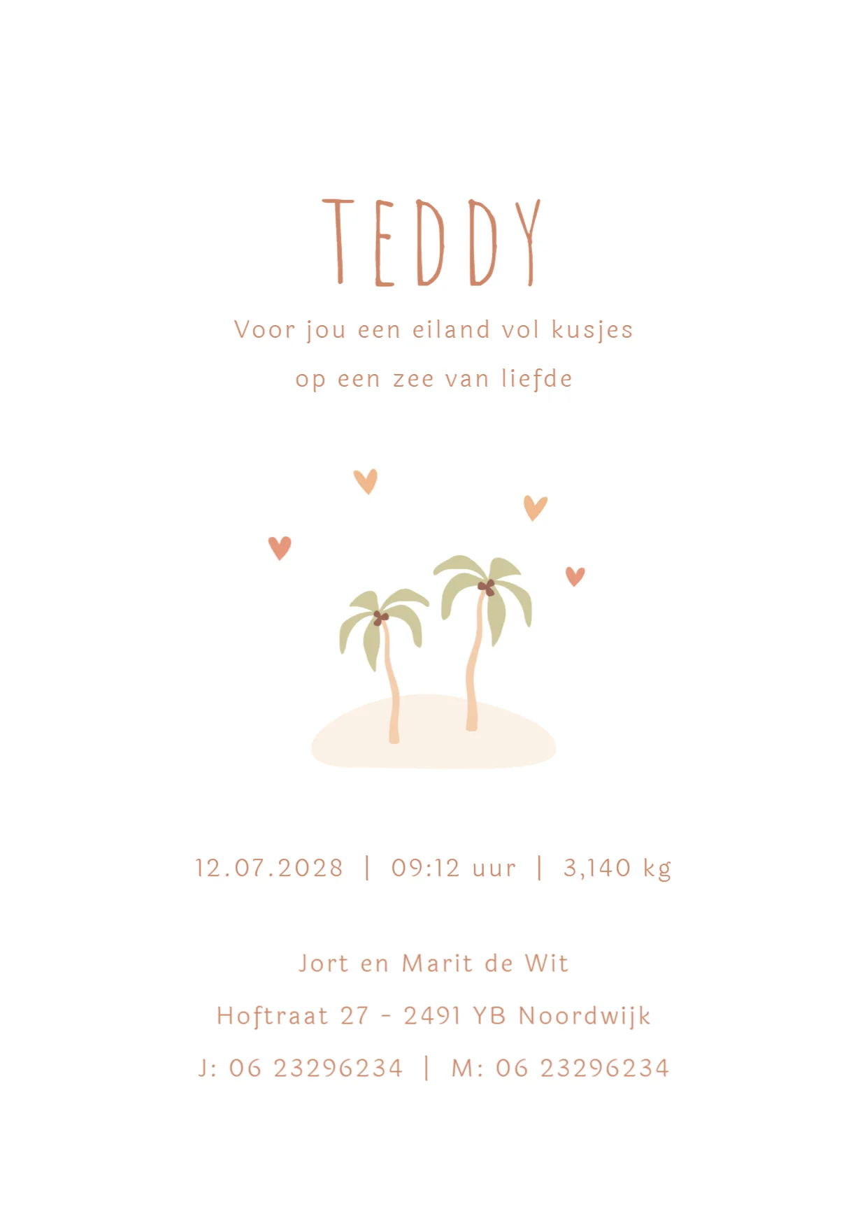 Eiland met wiegje en vlaggenlijntje binnenkant