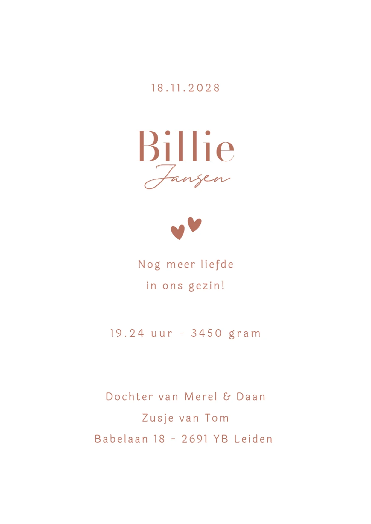 Initiaal met naam binnenkant