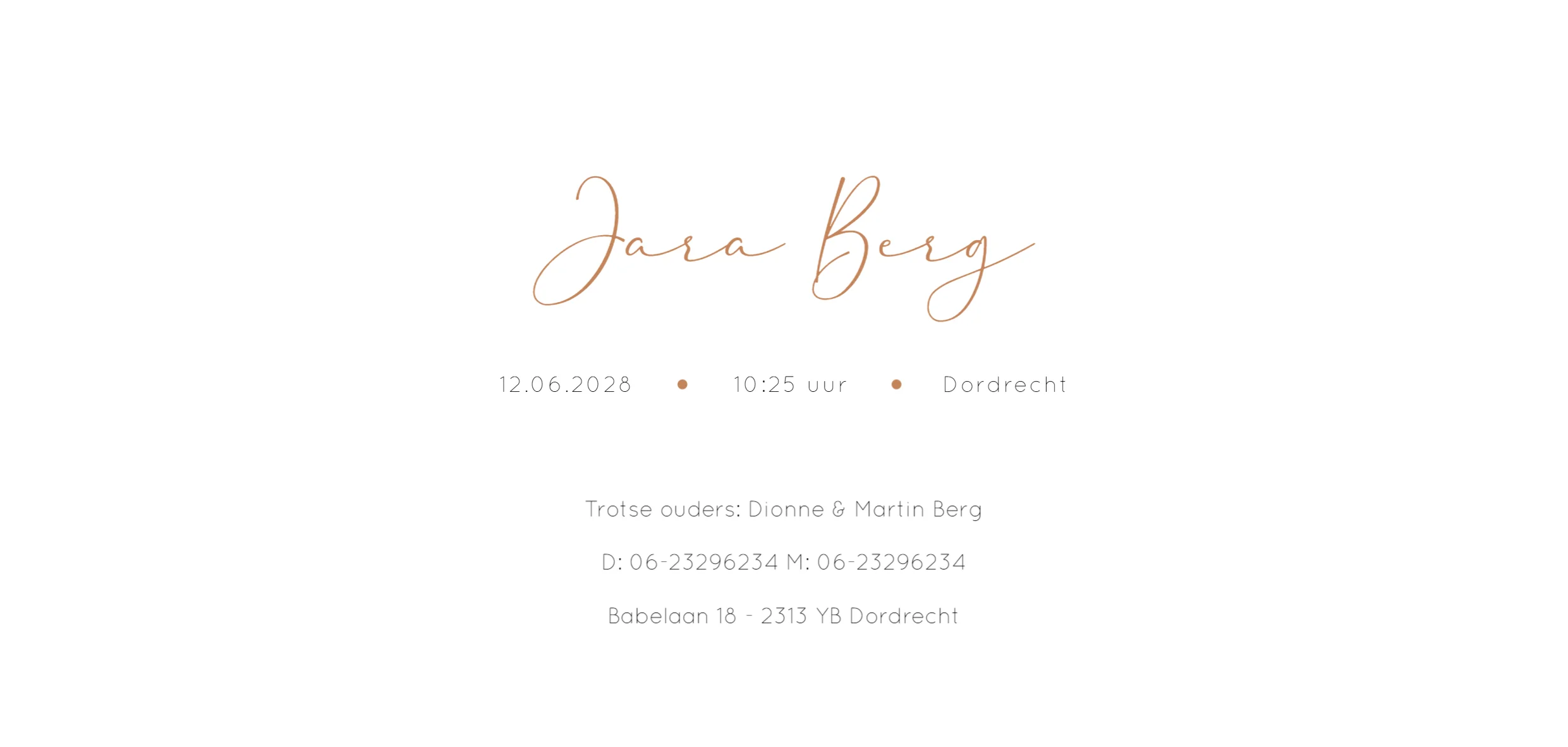 Elegante handgeschreven naam - Terug