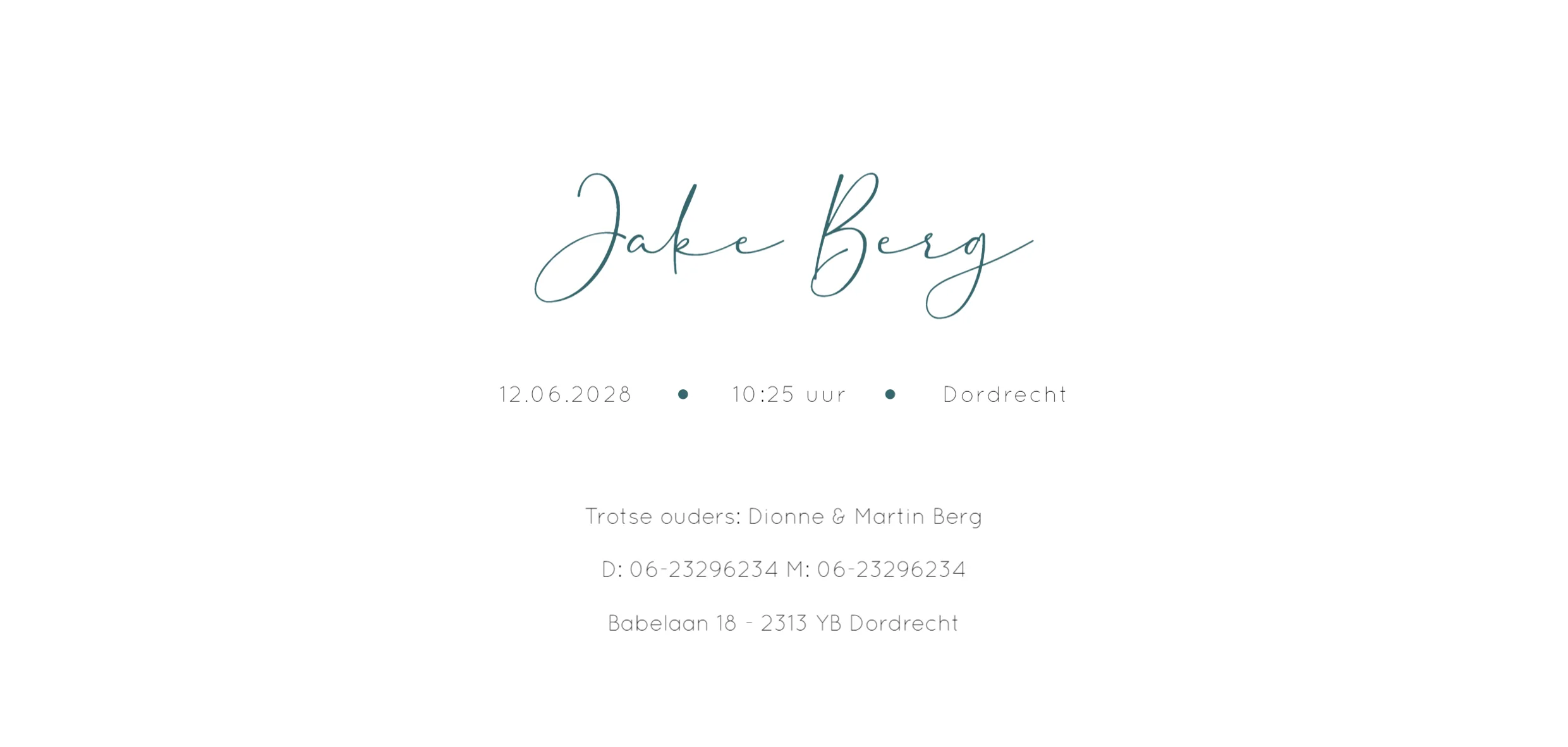 met naam in handgeschreven stijl - Terug