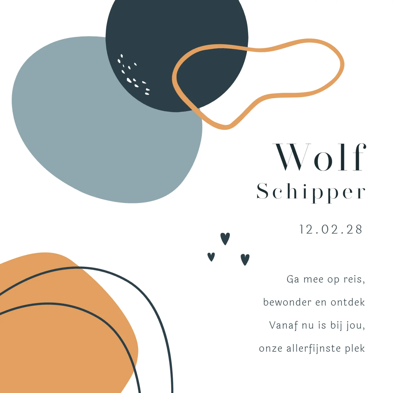 Abstract Vormen in Blauw en Oranje