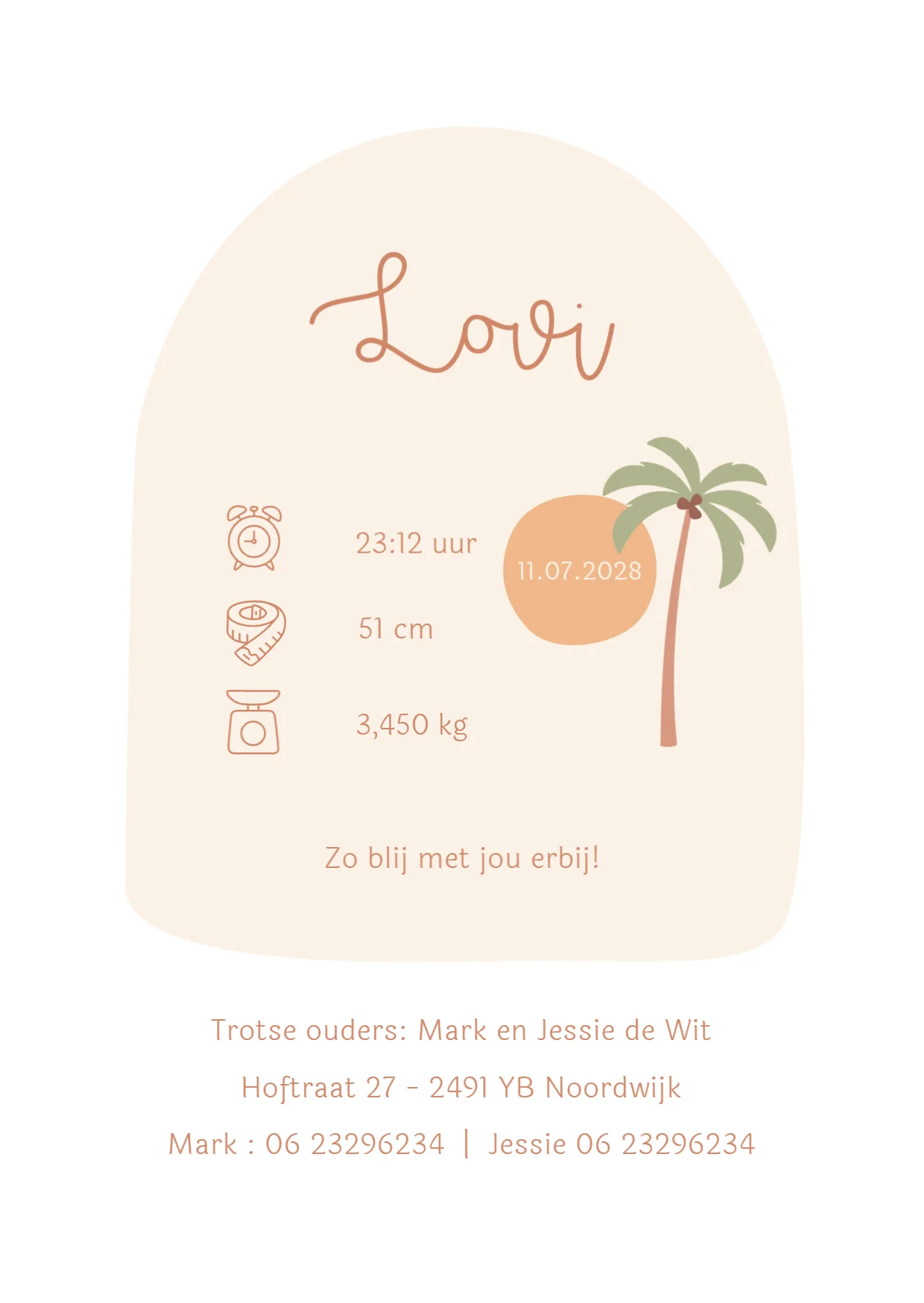 Waslijntje met palmbomen binnenkant