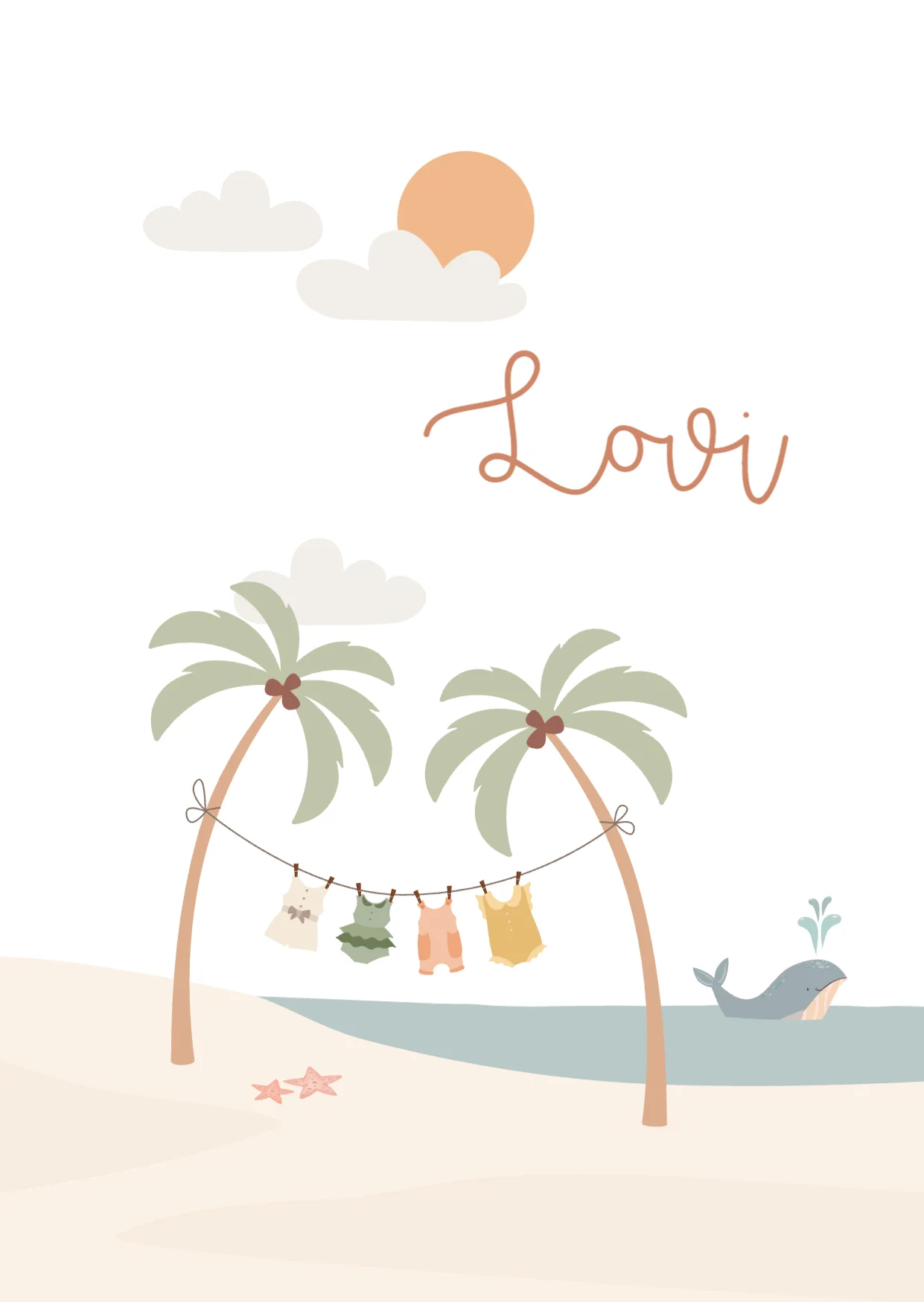 Waslijntje met palmbomen