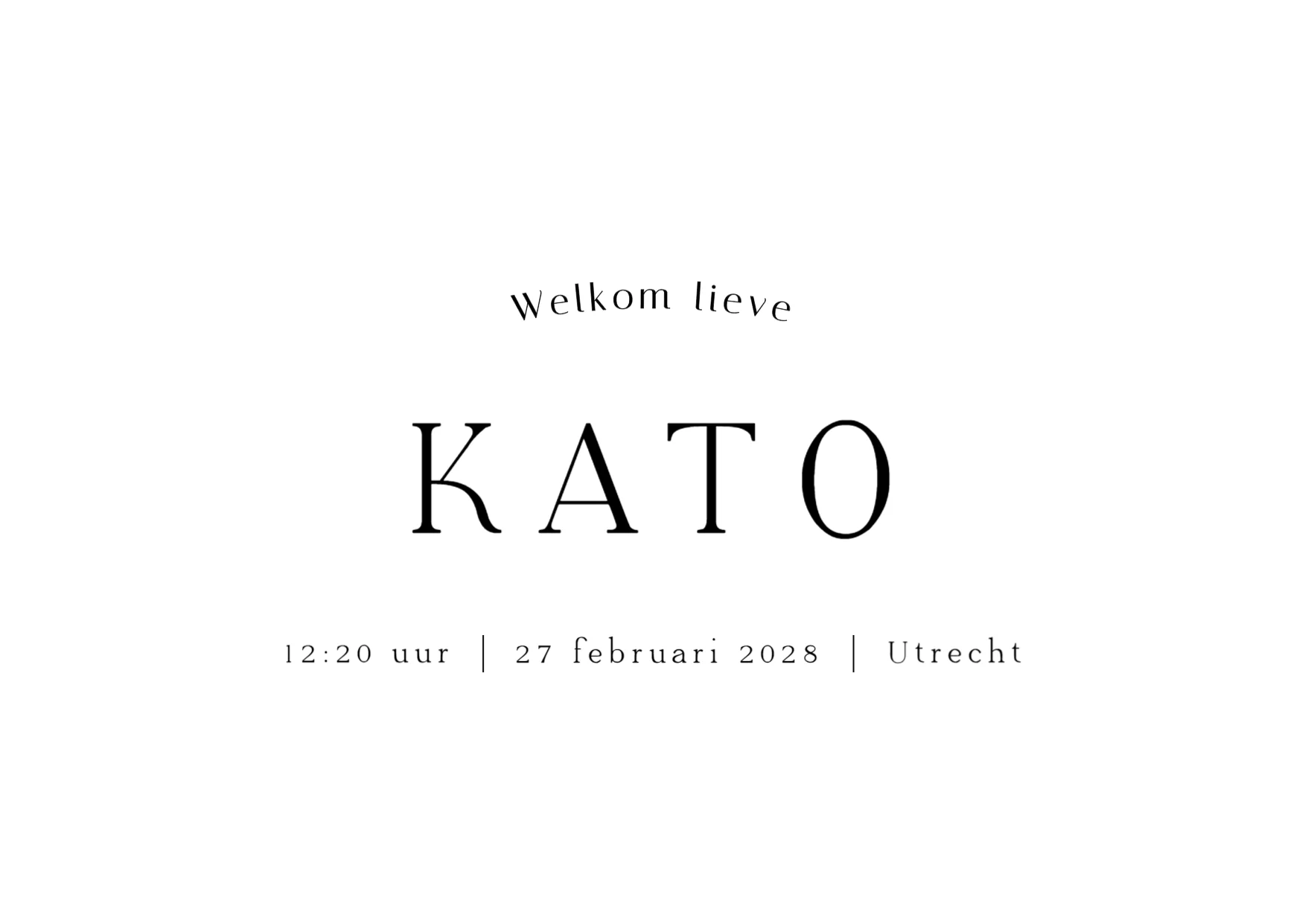 Minimalistisch geboortekaartje