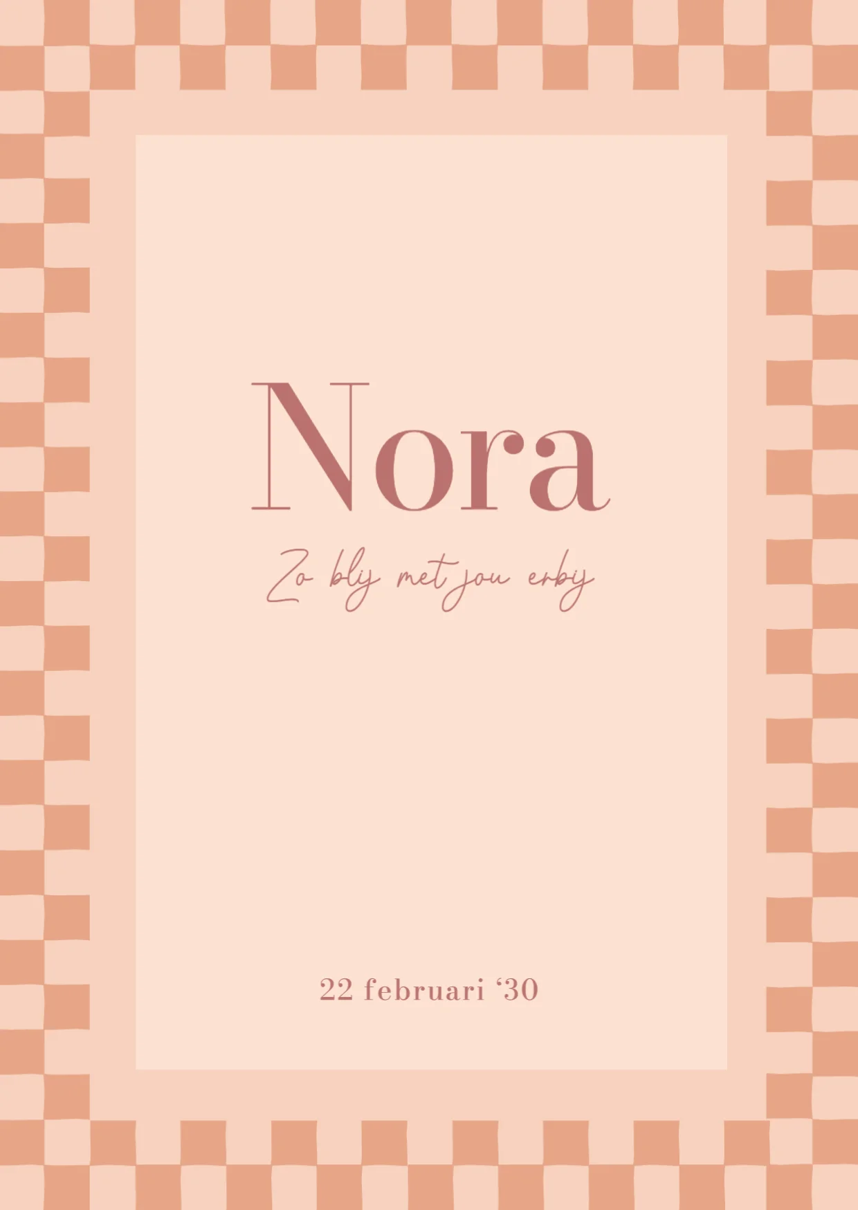 Nora Geblokt Roze Frame