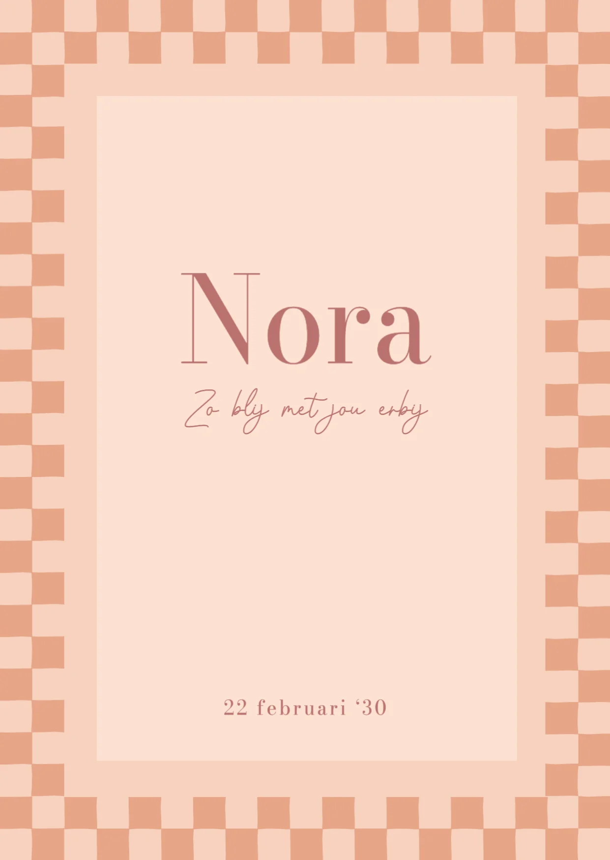 Nora Geblokt Roze Frame