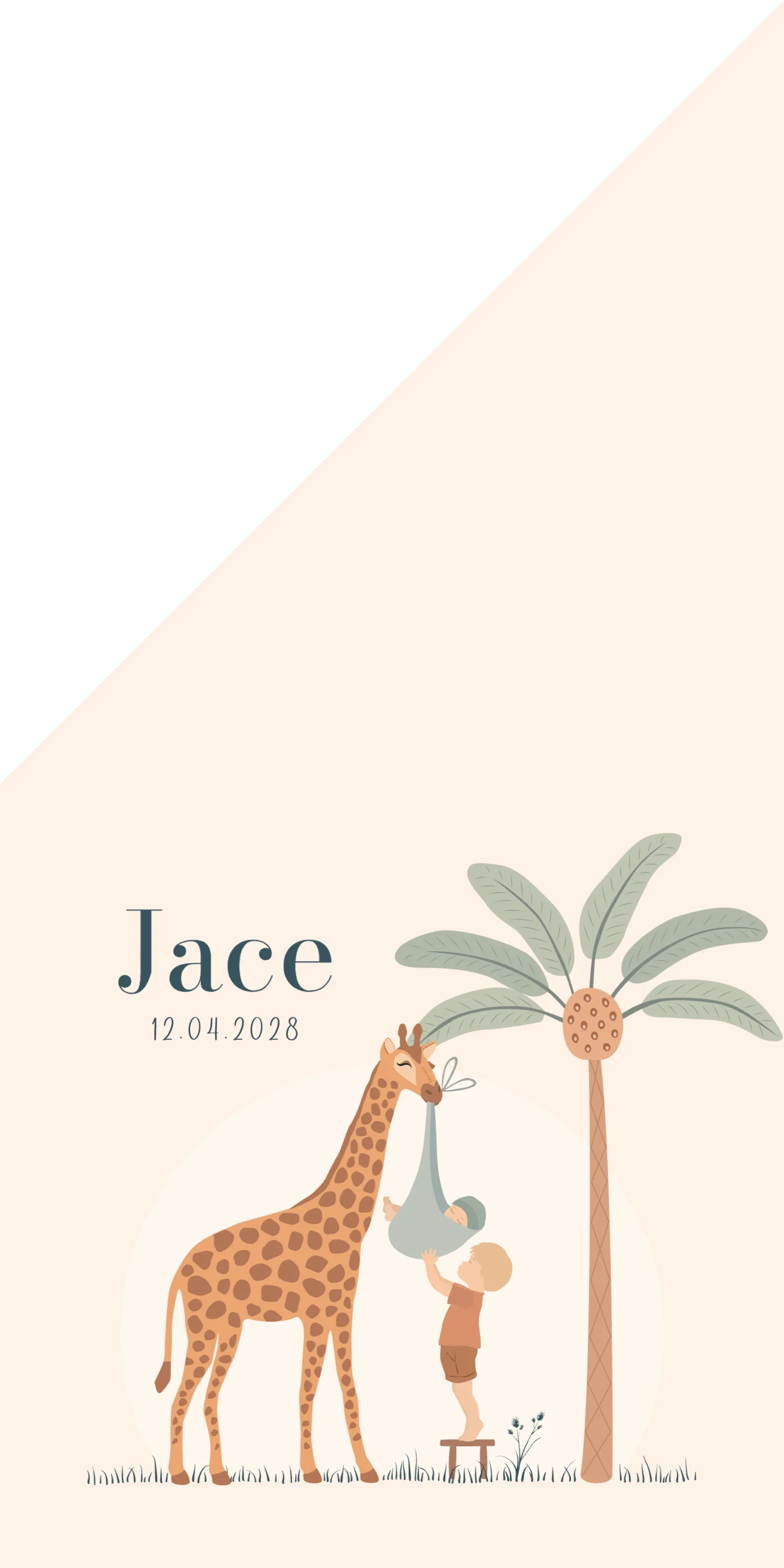 Giraf met grote broer en baby