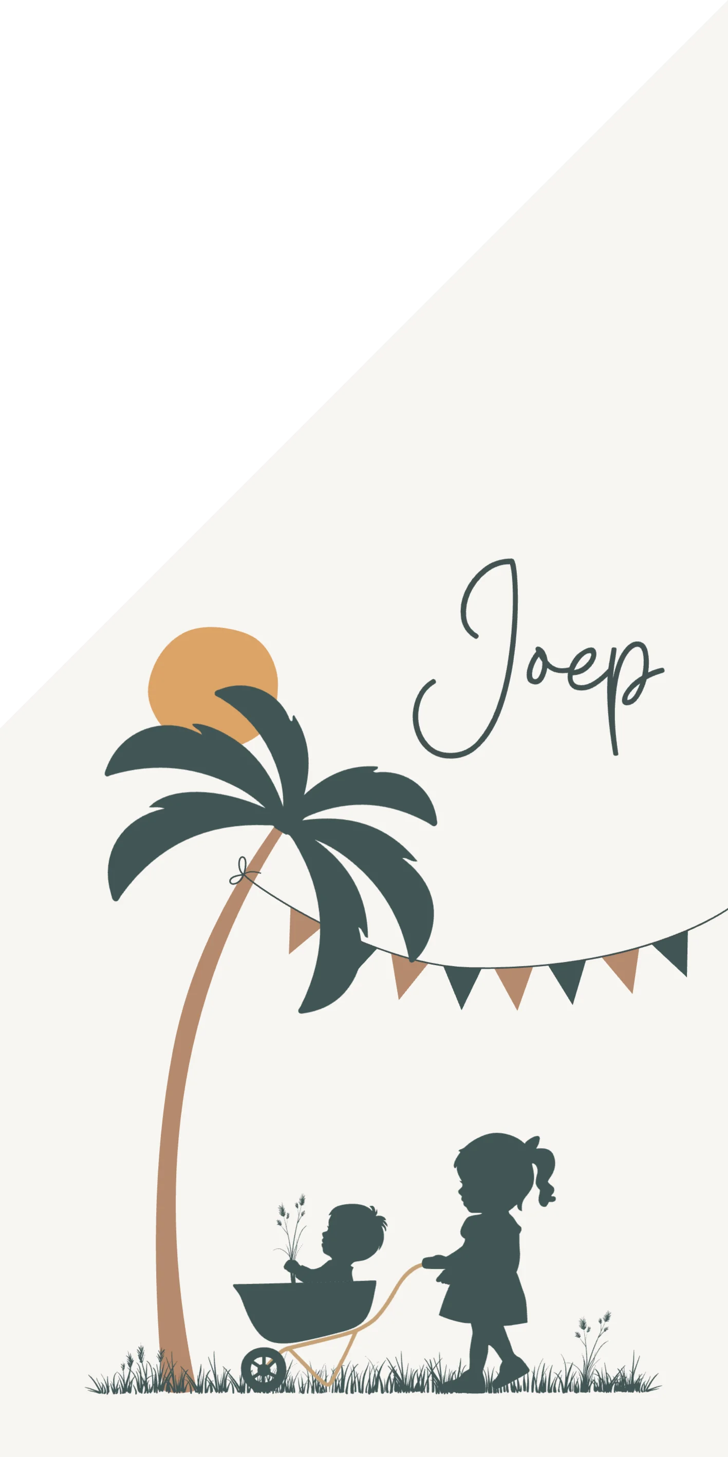 Broertje in kruiwagen