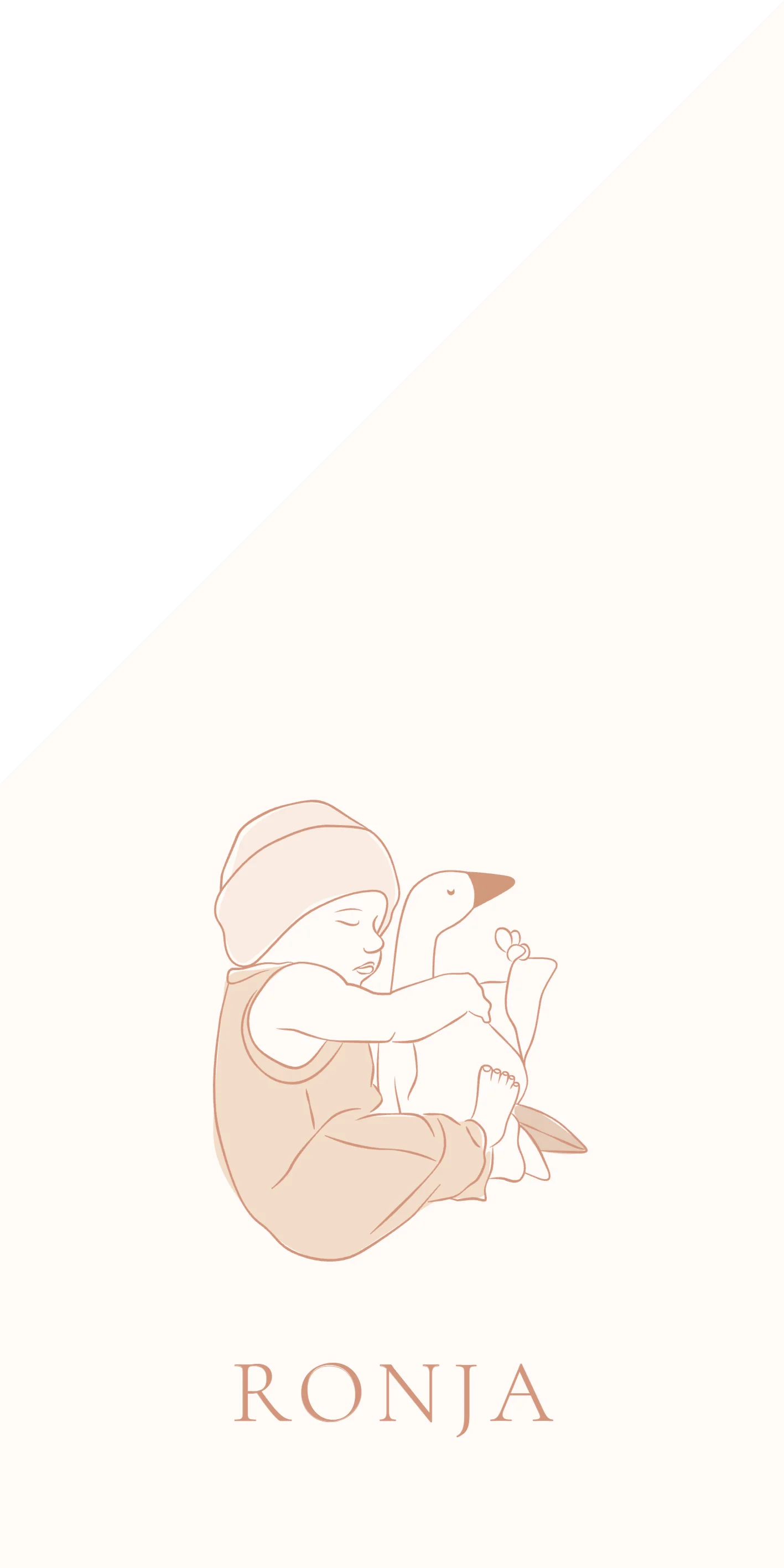 Baby met knuffelgans