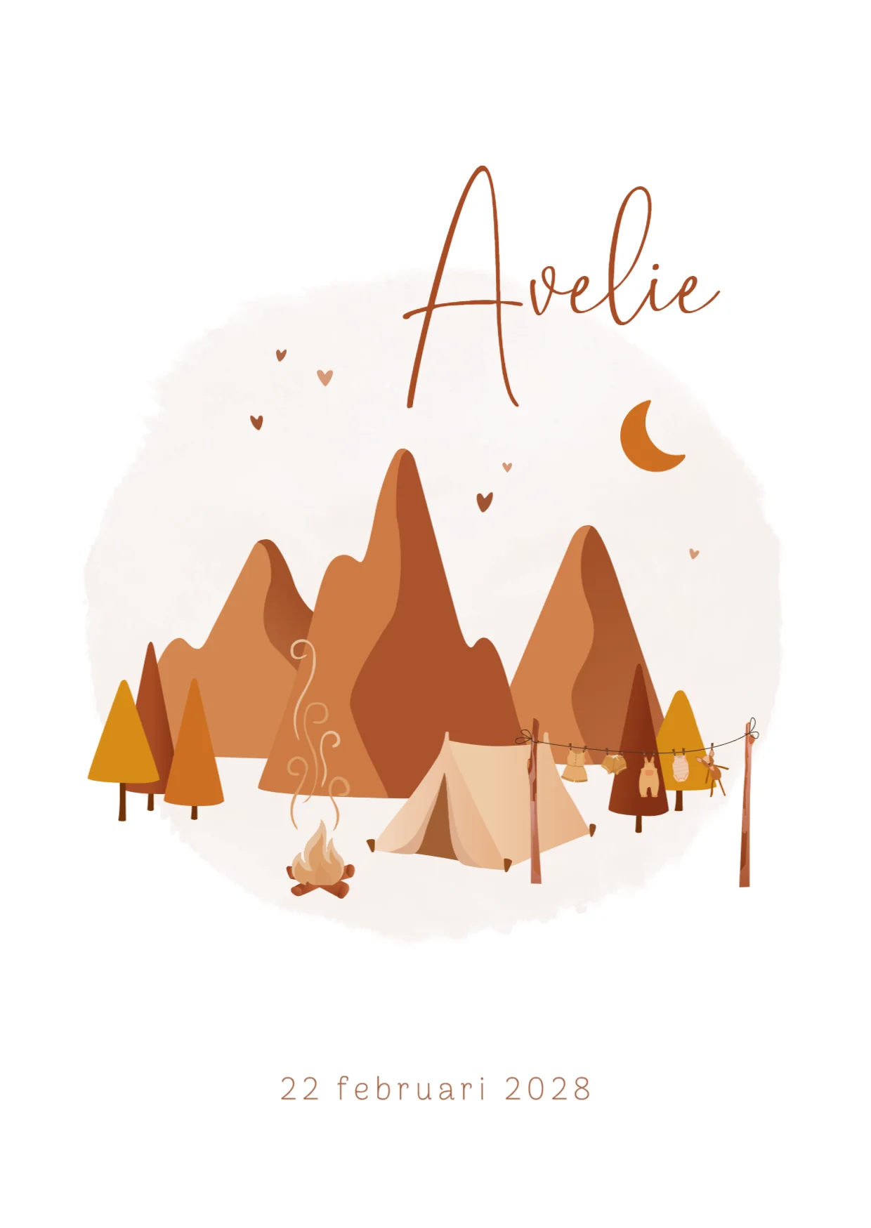 Kampeerscène met Bergen en Tentje